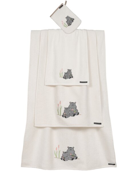 HIPPO FAMILY Duschtuch Creme